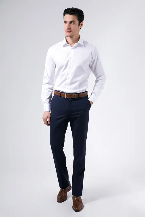 POSLOVNE HLAČE 56 NAVY SLIM