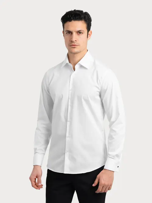 SVEČANA MOŠKA SRAJCA 100% BOMBAŽ NON-IRON SLIM PODALJŠANI BELA XL