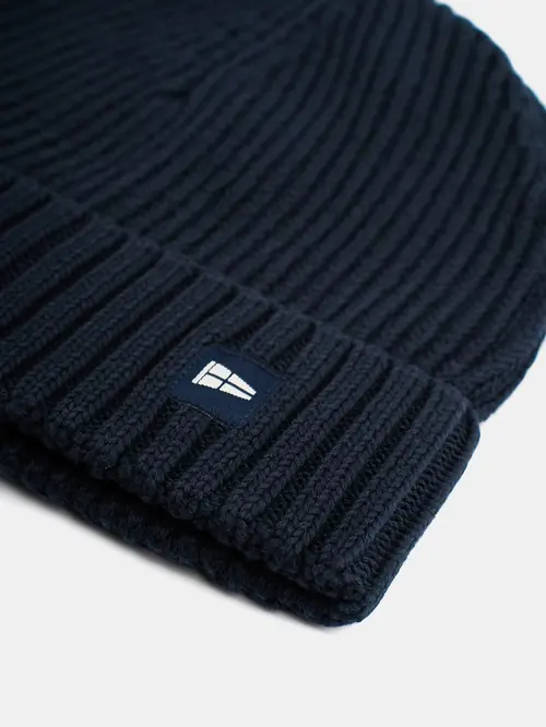 PAMUČNA KAPA S PODVRNUTIM RUBOM ONE SIZE NAVY