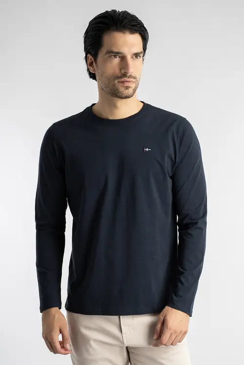 MAJICA DUGIH RUKAVA – 100% PAMUK REGULAR NAVY S