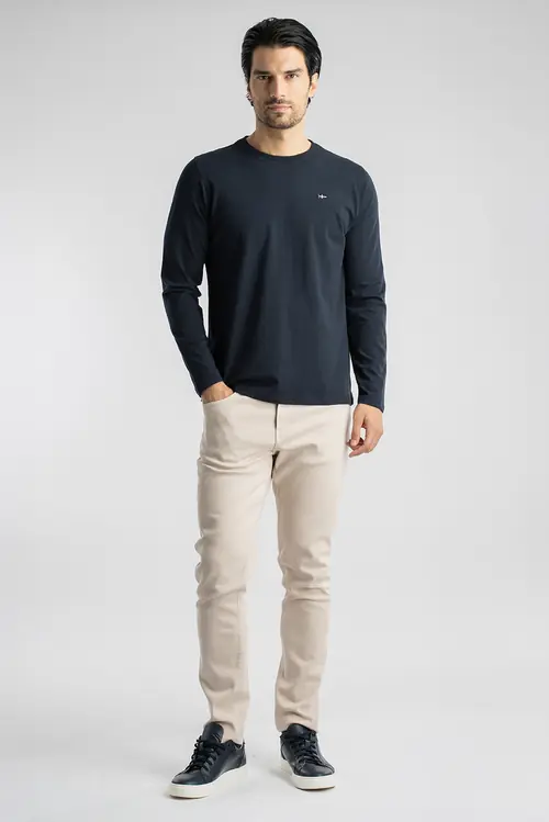 MAJICA DUGIH RUKAVA – 100% PAMUK REGULAR NAVY L