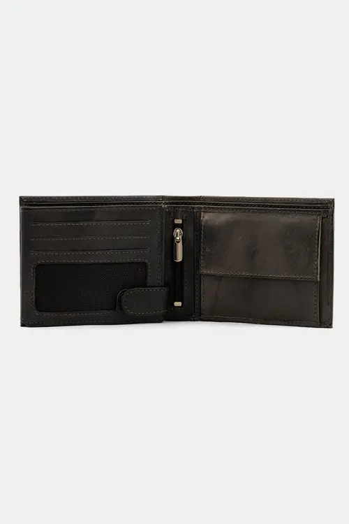 KOŽNI NOVČANIK – ZIP PRETINAC – TRIFOLD TAMNO SIVA ONE SIZE