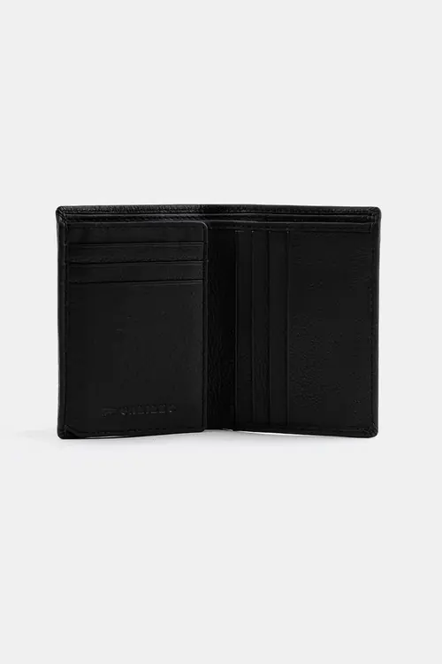 KOŽNI NOVČANIK S PRETINCIMA ZA KARTICE – TRIFOLD CRNA ONE SIZE