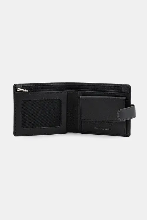KOŽNI NOVČANIK S KOPČOM – TRIFOLD CRNA ONE SIZE