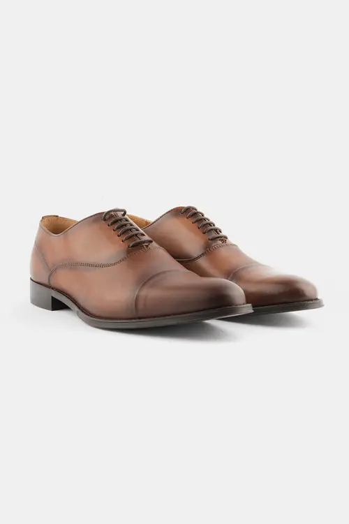 POSLOVNE KOŽNE CIPELE OXFORD CAP TOE 43 SVIJETLO SMEĐA