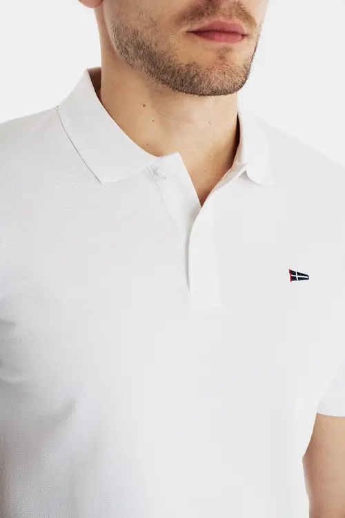 POLO MAJICA S IZVEZENIM LOGOM 100% PAMUK 3XL BIJELA SLIM