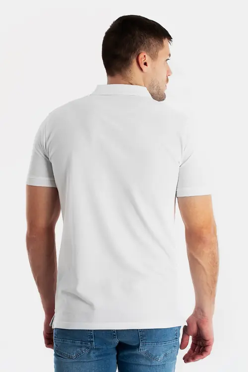 POLO MAJICA S IZVEZENIM LOGOM 100% PAMUK 3XL BIJELA SLIM