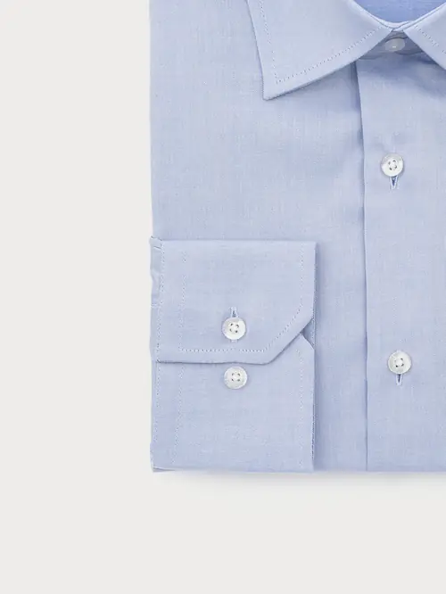 NON-IRON POSLOVNA SRAJCA 100% BOMBAŽ SLIM PODALJŠANI MODRA L