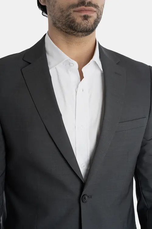 POSLOVNO ODIJELO 100% VUNA SLIM PRODUŽENI TAMNO SIVA 48