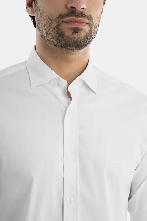 STRETCH KOŠULJA S VISOKIM UDJELOM PAMUKA SLIM BIJELA XS