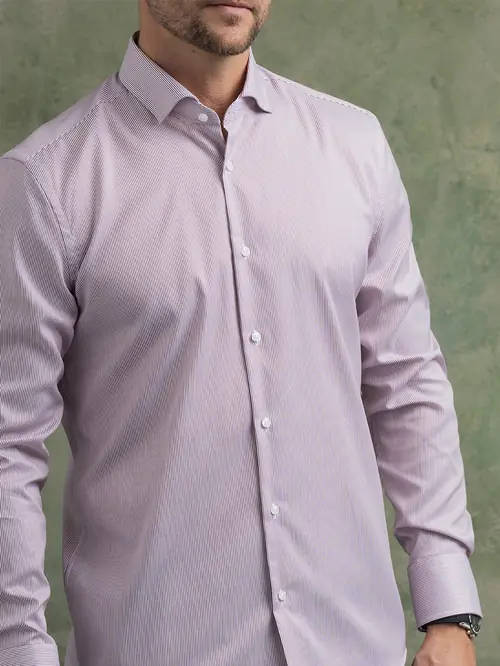 NON-IRON POSLOVNA KOŠULJA 100% PAMUK S CRVENA/BIJELA SLIM