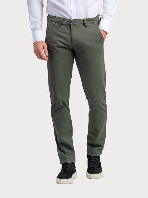 CHINO HLAČE S LIOCELOM 46 ZELENA SLIM