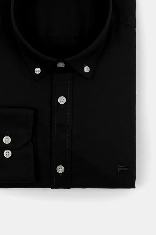 OXFORD KOŠULJA U REGULAR KROJU 100% PAMUK REGULAR CRNA 3XL