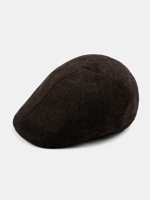 KAPA SA ŠILTOM OD MJEŠAVINE VUNE ONE SIZE SMEĐA