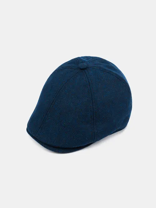 KAPA SA ŠILTOM S UZORKOM RIBLJE KOSTI ONE SIZE NAVY