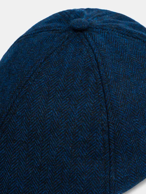 KAPA SA ŠILTOM S UZORKOM RIBLJE KOSTI ONE SIZE NAVY