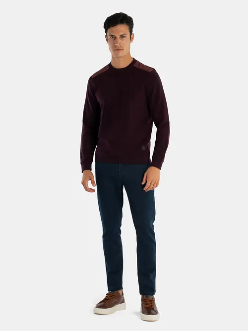 MAJICA Z ŽAMETNIMI RAMENI M BORDO REGULAR