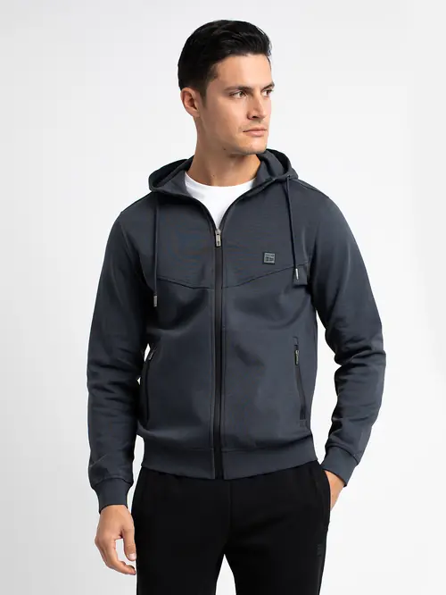ZGORNJI DEL TRENIRKE S KAPUCO REGULAR DARK GREY L