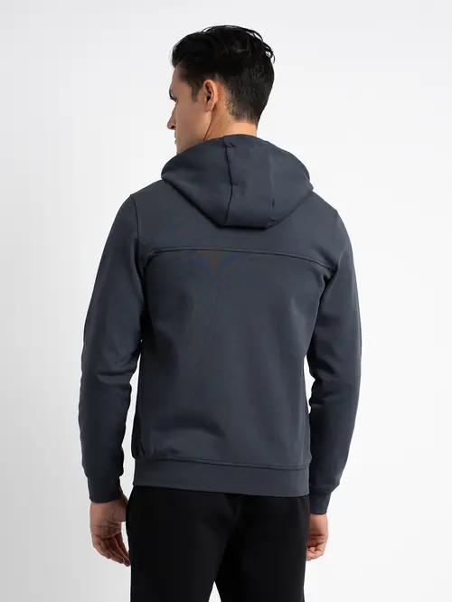 ZGORNJI DEL TRENIRKE S KAPUCO REGULAR DARK GREY L