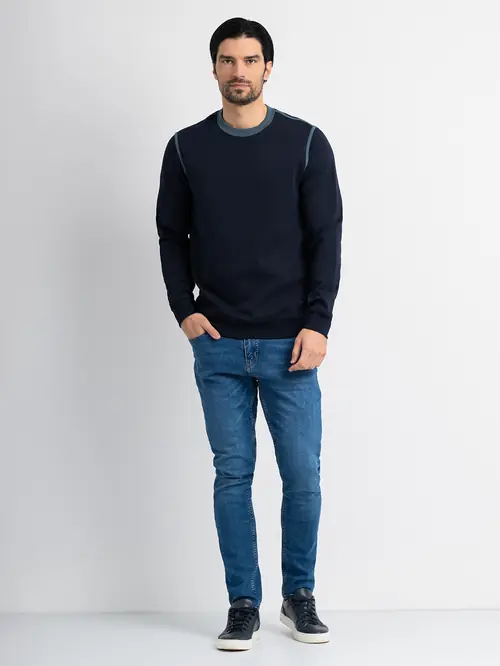 MAJICA S KONTRASTNIM OBRUBOM NA ŠAVOVIMA M NAVY REGULAR