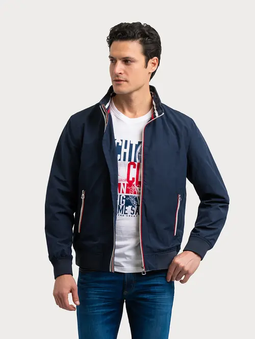 PRIJELAZNA JAKNA S KAPULJAČOM NAVY L