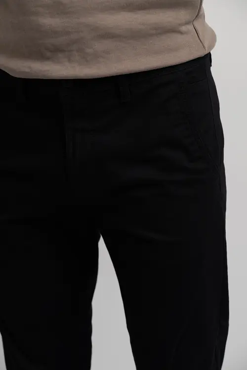 CHINO HLAČE S LIOCELOM SLIM CRNA 54