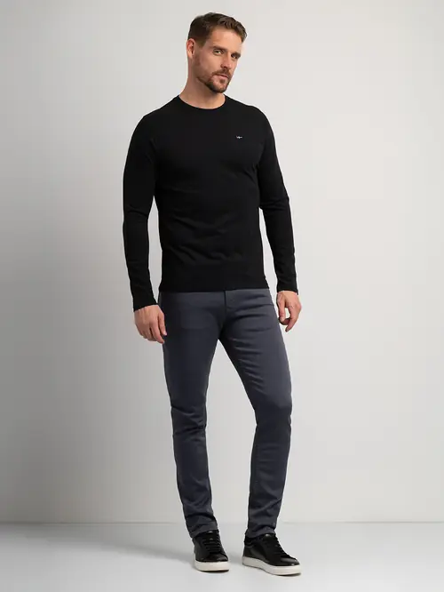 MAJICA Z DOLGIMI ROKAVI – 100% BOMBAŽ REGULAR ČRNA 3XL
