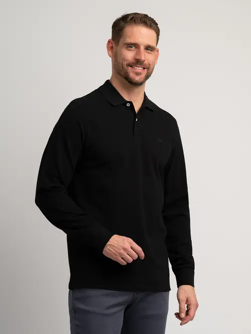POLO MAJICA DUGIH RUKAVA OD 100% PAMUKA SLIM CRNA 3XL