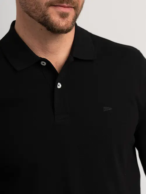 POLO MAJICA DUGIH RUKAVA OD 100% PAMUKA SLIM CRNA 3XL
