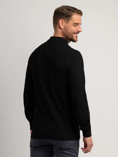 POLO MAJICA DUGIH RUKAVA OD 100% PAMUKA SLIM CRNA 3XL
