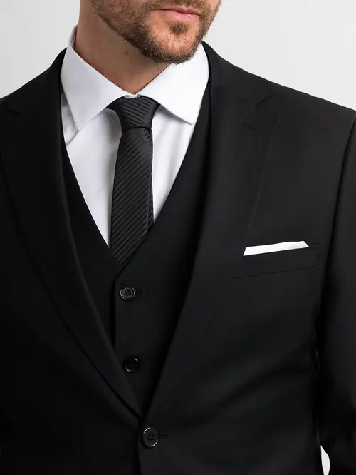 POSLOVNI SAKO ZA ODIJELO S VISOKIM UDJELOM  VUNE SLIM CRNA 56