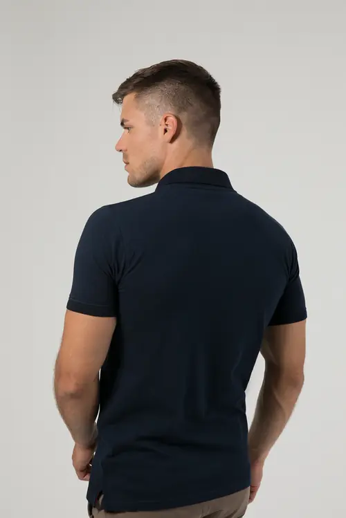PAMUČNA POLO MAJICA KRATKIH RUKAVA SLIM NAVY S