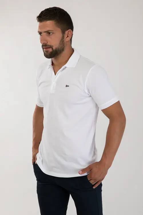 PAMUČNA POLO MAJICA KRATKIH RUKAVA SLIM BIJELA L