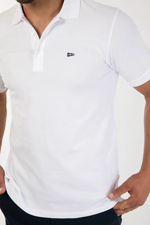 PAMUČNA POLO MAJICA KRATKIH RUKAVA SLIM BIJELA 3XL