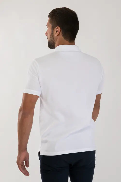 PAMUČNA POLO MAJICA KRATKIH RUKAVA SLIM BIJELA 3XL