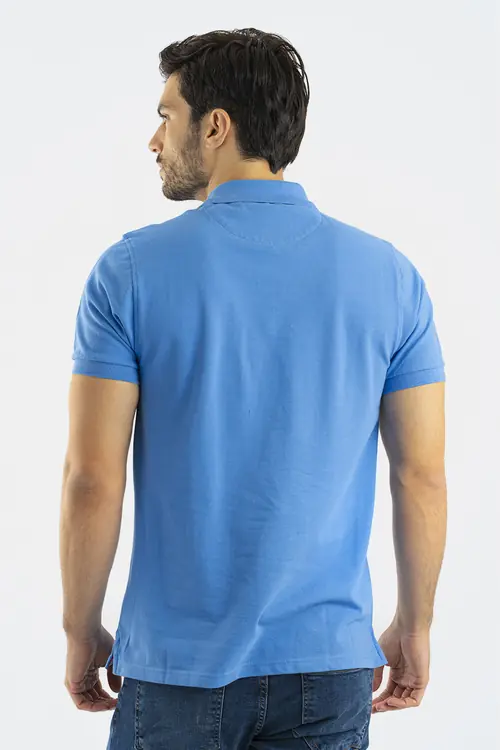 PAMUČNA POLO MAJICA KRATKIH RUKAVA SLIM PLAVA 3XL