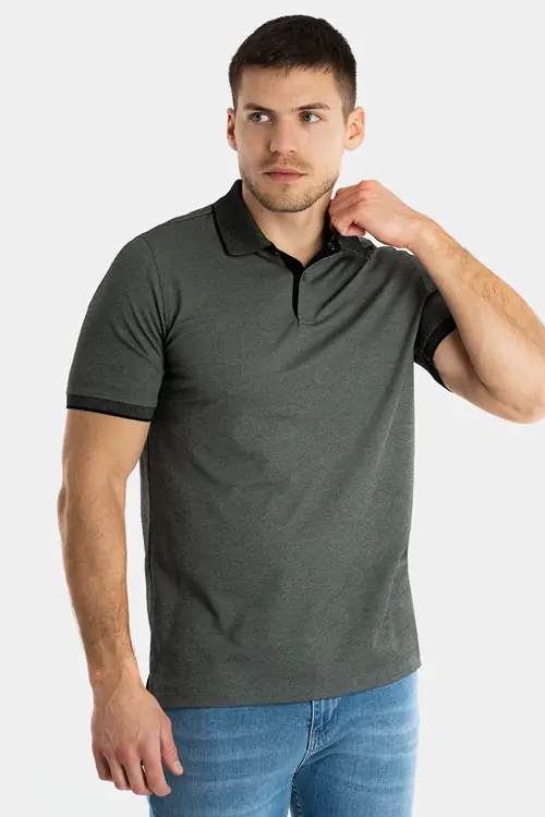 POLO MAJICA OD DVOBOJNOG INTERLOCK PLETIVA L CRNA REGULAR