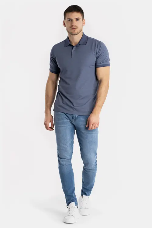 POLO MAJICA OD DVOBOJNOG INTERLOCK PLETIVA REGULAR SVIJETLO SIVA M