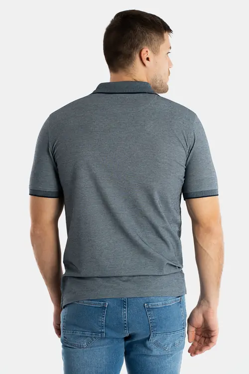 POLO MAJICA SA ZIP OVRATNIKOM OD INTERLOCK PLETIVA REGULAR NAVY M