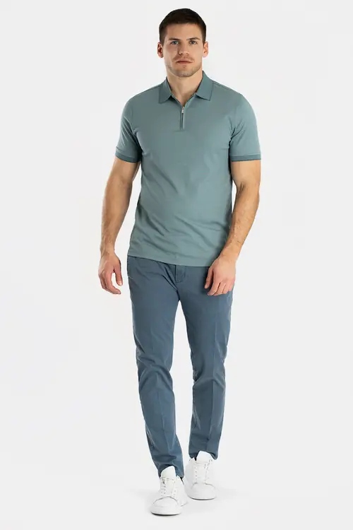 POLO MAJICA SA ZIP OVRATNIKOM OD INTERLOCK PLETIVA 2XL ZELENA REGULAR