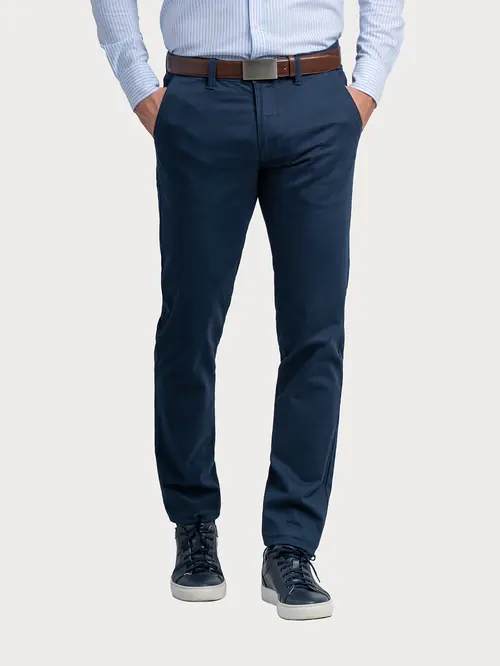 CHINO HLAČE FABRIC DYED SLIM NAVY 48