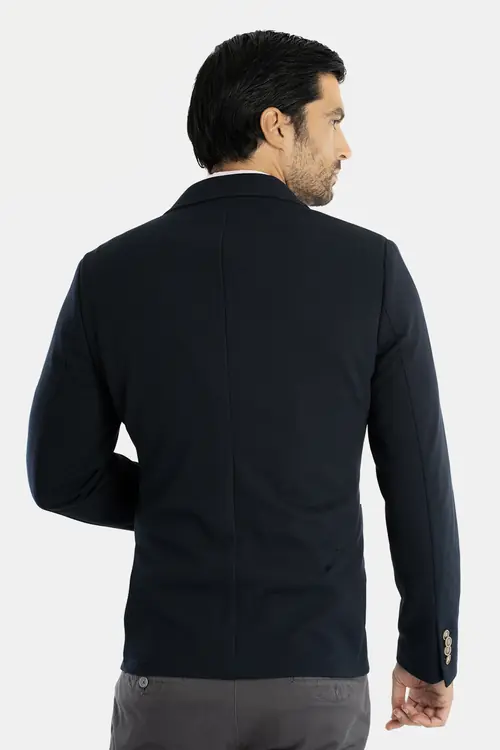 SAKO OD PIQUE TKANINE BUSINESS-CASUAL SLIM NAVY 50