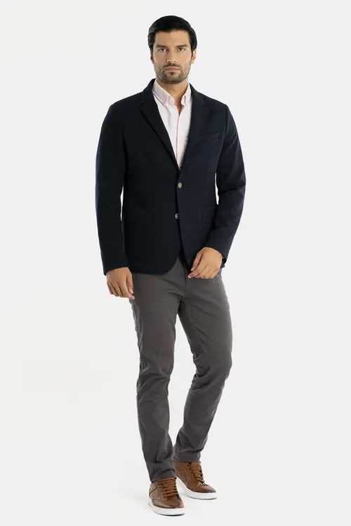SAKO OD PIQUE TKANINE BUSINESS-CASUAL SLIM NAVY 50