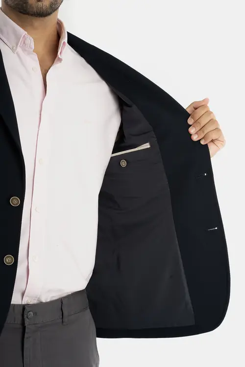 SAKO OD PIQUE TKANINE BUSINESS-CASUAL SLIM NAVY 58