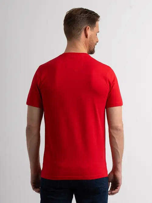 PAMUČNA MAJICA S DODATKOM ELASTANA SLIM CRVENA 4XL
