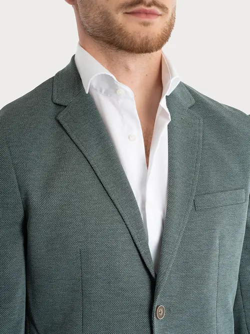 SAKO OD TEKSTURIRANE TKANINE - SMART CASUAL 48 ZELENA SLIM