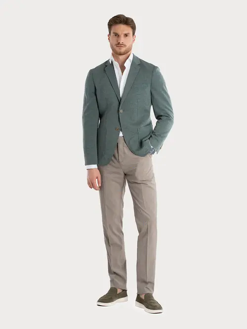 SAKO OD TEKSTURIRANE TKANINE - SMART CASUAL 48 ZELENA SLIM