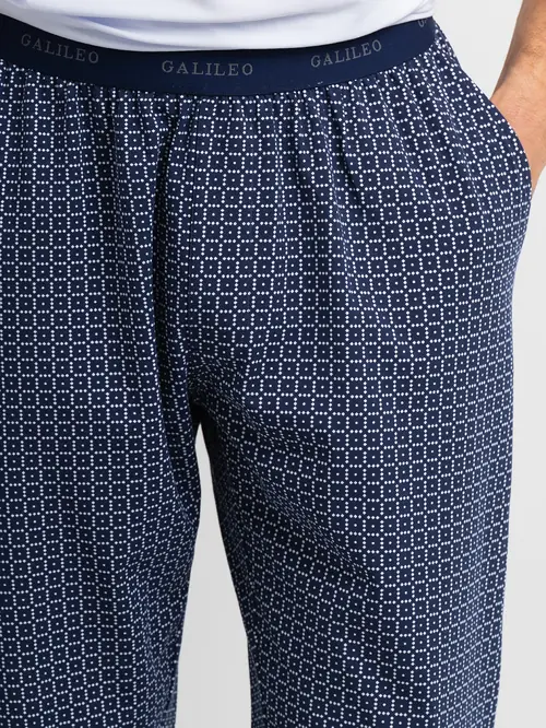 PAMUČNA PIDŽAMA S DODATKOM ELASTANA NAVY L