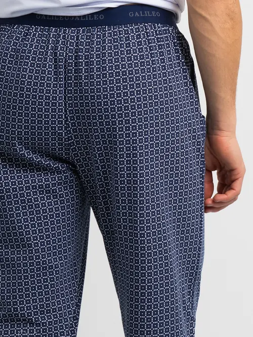 PAMUČNA PIDŽAMA S DODATKOM ELASTANA NAVY L