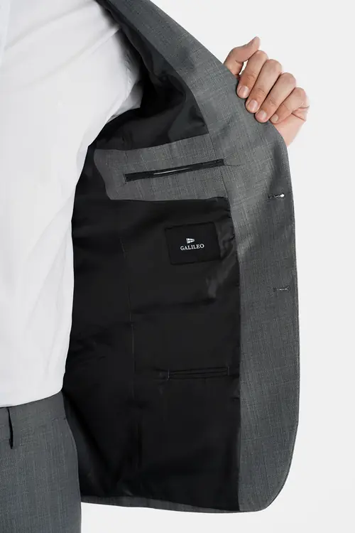 POSLOVNO ODIJELO OD SHARKSKIN TKANINE CLASSIC TAMNO SIVA 50